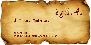 Éles Ambrus névjegykártya