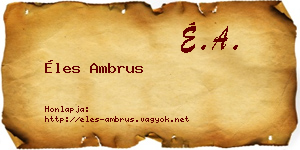 Éles Ambrus névjegykártya