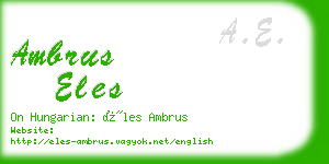 ambrus eles business card